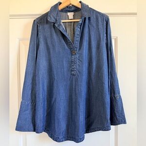 Chico's Indigo Denim Tencel Blouse